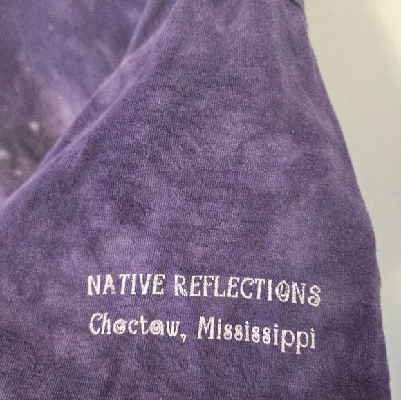 Mountain American Native Indian Snow WOLF AOP Grunge Shirt Mens Size XL  Tye Dye - Picture 3 of 7